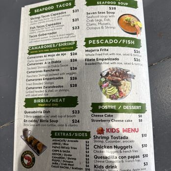 Mariscos Los Mochis - Menu P.4 - Seafood Near Me - Burien, Washington Mariscos Los Mochis - Menu P.4 - Seafood Near Me - Burien, Washington