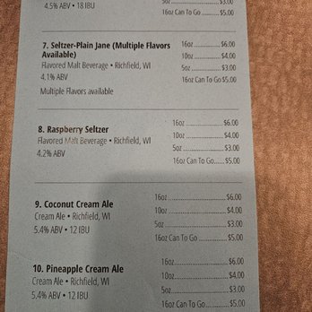 Belshire Brewing - Beer list #2 - Breweries Near Me - Richfield, Wisconsin