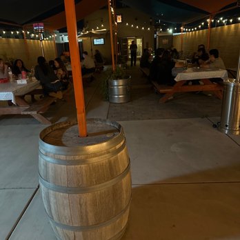Plan B Taphouse - View from the bandstand towards the door to the inside - Beer Gardens Near Me - Hanford, California