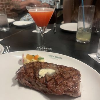 Stone & Webster Chophouse - 14oz Prime Aged New York Strip Strawberry Serenade - Steakhouses Near Me - Savannah, Georgia Stone & Webster Chophouse - 14oz Prime Aged New York Strip Strawberry Serenade - Steakhouses Near Me - Savannah, Georgia