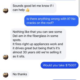 Curtis the salesman at Gibs RV in Coos Bay, OR lying to me about there not being problems with the Motorhome.