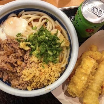 Marugame Udon - Nikutama udon with assorted tempura - Japanese Near Me - Costa Mesa, California Marugame Udon - Nikutama udon with assorted tempura - Japanese Near Me - Costa Mesa, California