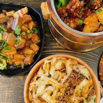 Fun Station - Signature flying noodles, crispy spare ribs bucket rice, and picked mustard cabbage and adobo - Noodles Near Me - Honolulu, Hawaii