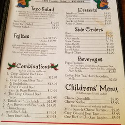 a menu for a mexican restaurant a menu for a mexican restaurant