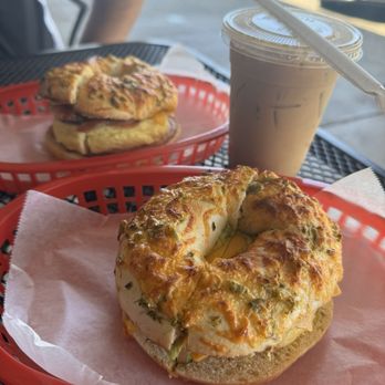 Bagel Street Cafe - Breakfast sandwich's and a vanilla latte - Bagels Near Me - Rocklin, California