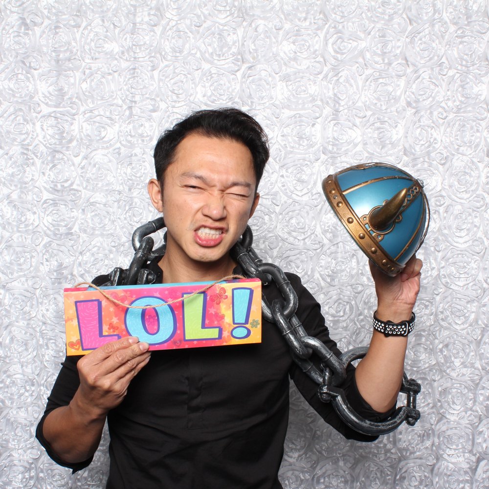 Photographer having fun with our photo booth! lol