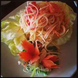 Papaya salad! Nice presentation, fresh, and yummy! Papaya salad! Nice presentation, fresh, and yummy!