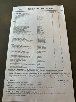 Menu photo 8 Kork Wine Bar Georgetown, TX