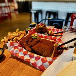 Hattie B's Hot Chicken - Large dark-hot Two whole wings-damn hot