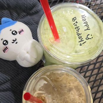 Stirred Roasters Coffee House - Iced vanilla bean latte and an iced matcha - Coffee Roasteries Near Me - Cerritos, California