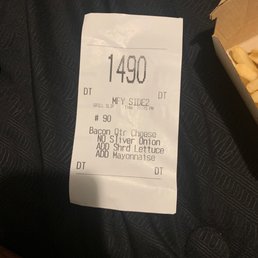 Order receipt Order receipt