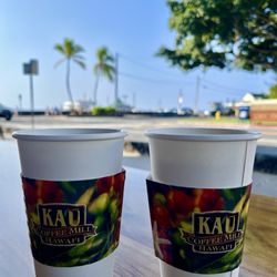 Ka'ū Coffee Roasters Cafe - 2 large Kau drip coffee with harbor view!
