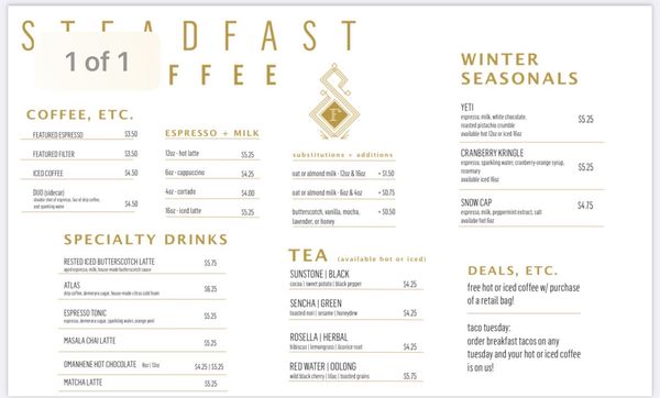 Menu photo 3 Steadfast Coffee Nashville, TN Menu photo 3 Steadfast Coffee Nashville, TN