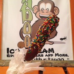 Taboo Ice Cream and Grill - Frozen Banana with sprinkles