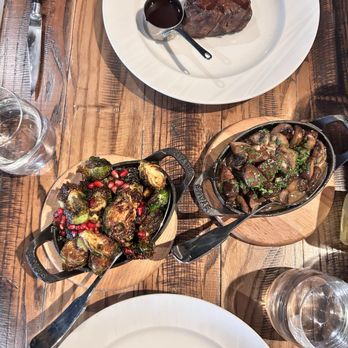 Charlie Palmer Steak - Great dinner- fillets, Brussels sprouts and sautéed mushrooms. - Steakhouses Near Me - Napa, California