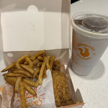 Popeyes Louisiana Kitchen - Three piece spicy chicken, fries, coke, biscuit - Fast Food Near Me - Kyle, Texas Popeyes Louisiana Kitchen - Three piece spicy chicken, fries, coke, biscuit - Fast Food Near Me - Kyle, Texas