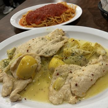 Romano's Pizza - Chicken Piccata w/Spaghetti - Pizza Near Me - Houston, Texas Romano's Pizza - Chicken Piccata w/Spaghetti - Pizza Near Me - Houston, Texas