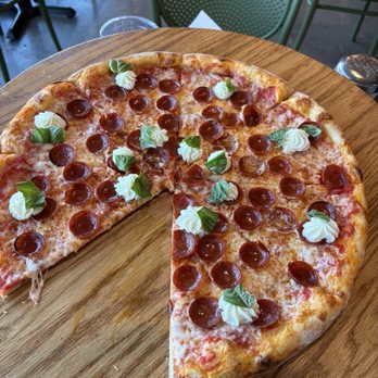 Mr Moto Pizza - Costa Mesa - Medium Pepperoni, Ricotta and Basil pizza. - Pizza Near Me - Costa Mesa, California Mr Moto Pizza - Costa Mesa - Medium Pepperoni, Ricotta and Basil pizza. - Pizza Near Me - Costa Mesa, California