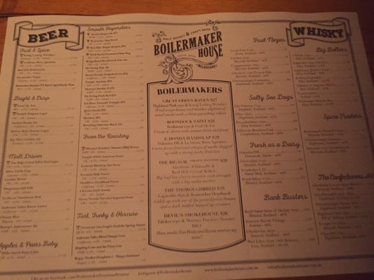 Menu photo 1 Boilermaker House Melbourne, VIC Menu photo 1 Boilermaker House Melbourne, VIC