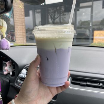 Lagu Cafe - Iced sea salt taro latte WITH OATMILK - so good - Cafes Near Me - Irvine, California