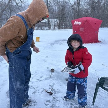 Uncle Sam’s Trout Camp - #UncleSam'sTroutCampHelpingA1TimeIceFishermanLandHis1RainbowTroutMostExcitingDayOf2025 - Fishing Near Me - Madison, Ohio
