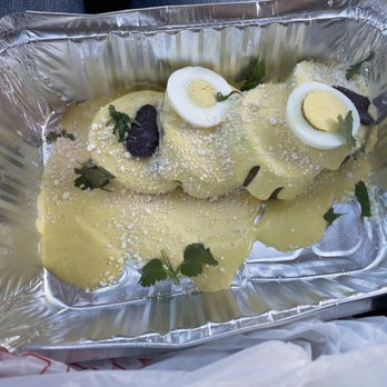 Chicha Peruvian Kitchen - Papa a la huancaina.. $12 for 4 potato slices - Peruvian Near Me - Roseville, California Chicha Peruvian Kitchen - Papa a la huancaina.. $12 for 4 potato slices - Peruvian Near Me - Roseville, California