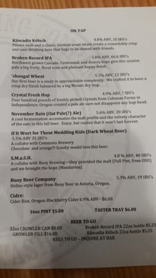 Menu photo 8 54-40 Brewing Washougal, WA