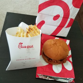 Chick-fil-A - Spicy Chicken Sandwich and Med. Waffle Fries - Fast Food Near Me - Riverdale, Georgia Chick-fil-A - Spicy Chicken Sandwich and Med. Waffle Fries - Fast Food Near Me - Riverdale, Georgia