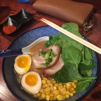 Ramen 4 Real - Shoyu Ramen (comes with 2pcs of chashu, spinach scallion & ajitama). Added corn for $1. - Ramen Near Me - Reno, Nevada Ramen 4 Real - Shoyu Ramen (comes with 2pcs of chashu, spinach scallion & ajitama). Added corn for $1. - Ramen Near Me - Reno, Nevada
