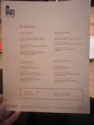 Menu photo 3 Doko Houston, TX