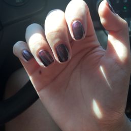 It chipped. Missing top coat.