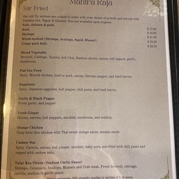 Mantra Raja - Menú - Thai Near Me - Carlsbad, California Mantra Raja - Menú - Thai Near Me - Carlsbad, California