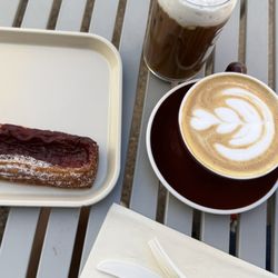 Goosecup - Strawberry danish, horchata cold brew & carrot cake latte