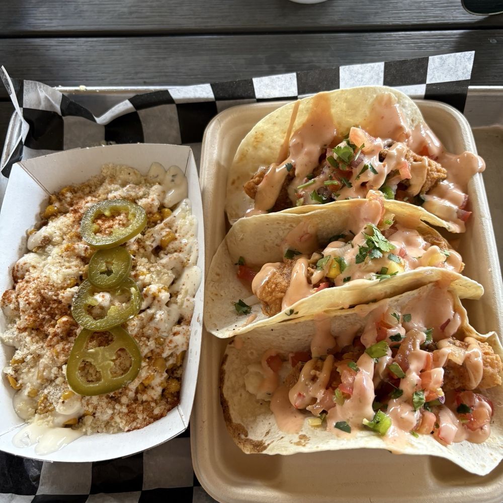 The Yardery - Fish tacos with a side of Mexican corn - Bars Near Me - Mount Dora, Florida The Yardery - Fish tacos with a side of Mexican corn - Bars Near Me - Mount Dora, Florida