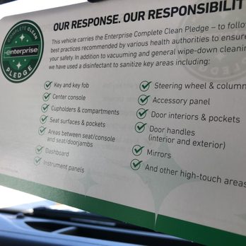 Enterprise Rent-A-Car - List of items they cleaned??? - Car Rental Near Me - Walnut, California
