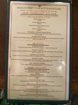Menu photo 2 Main Street Pub & Steakhouse Gainesville, TX