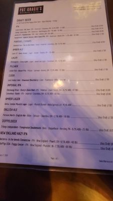 Menu photo 7 Pat and Gracie's Columbus, OH