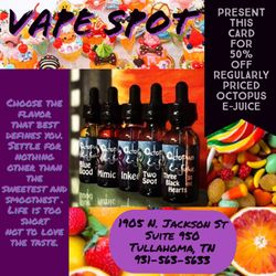 Octopus E-Juice at Vape Spot - Look for These Around Town!