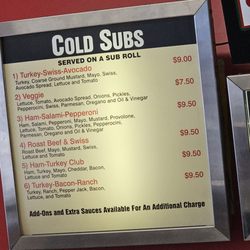 Santiam Subs - Menu