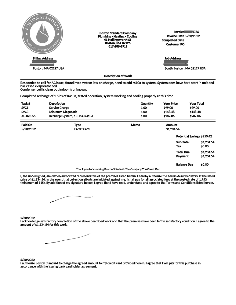 Slide of Boston Standard Company