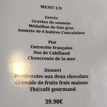 Bistrot LN - Pris fixe grande menu - Restaurants Near Me - Saint-Malo, 35 Bistrot LN - Pris fixe grande menu - Restaurants Near Me - Saint-Malo, 35