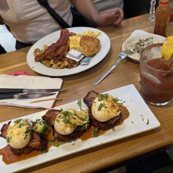 Werewolf - Pork belly Benedict, blue plate, Bloody Mary - Breakfast & Brunch Near Me - San Diego, California Werewolf - Pork belly Benedict, blue plate, Bloody Mary - Breakfast & Brunch Near Me - San Diego, California