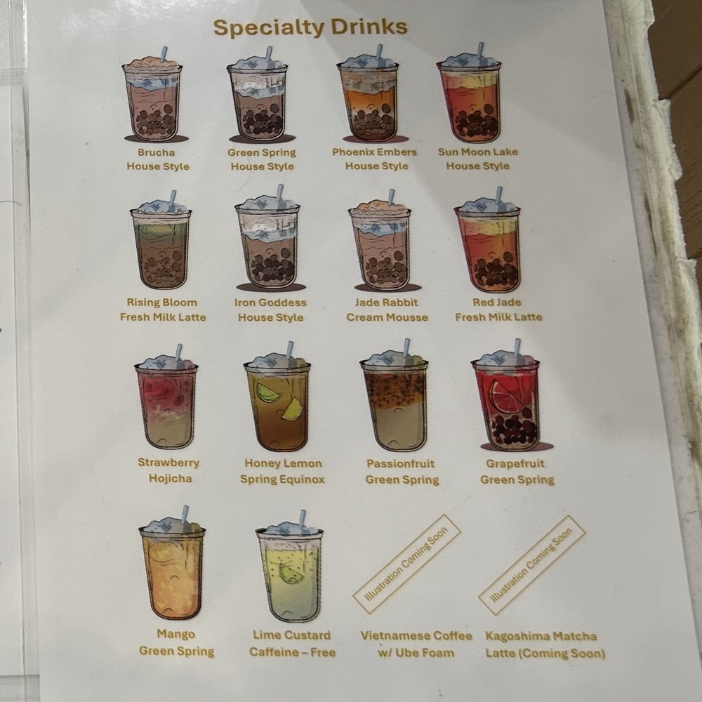 Specialty drink menu Specialty drink menu