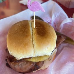 SO Cool Italian Icee - Turkey Q Hawaiian burger. A must try!