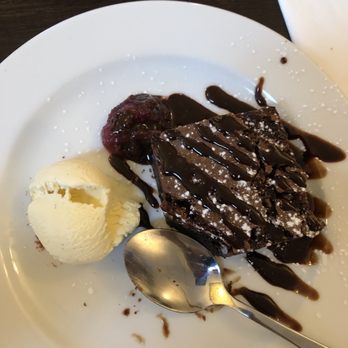 The Farriers - Chocolate brownie with berry coulis and vanilla ice cream - Pizza Near Me - Masterton, WGN The Farriers - Chocolate brownie with berry coulis and vanilla ice cream - Pizza Near Me - Masterton, WGN