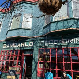 Exterior outside entrance of Bar Carlo - Great outdoor seating for dining and drinks - Portland, Oregon Exterior outside entrance of Bar Carlo - Great outdoor seating for dining and drinks - Portland, Oregon