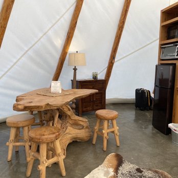Sandy River Outdoor Adventures - 3/10/2022 shining star tipi kitchen/ dining table - Ziplining Near Me - Rice, Virginia Sandy River Outdoor Adventures - 3/10/2022 shining star tipi kitchen/ dining table - Ziplining Near Me - Rice, Virginia