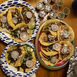 Mexican Street Food - Beef, and chicken tacos