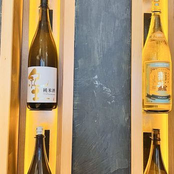 Udon Mugizo - San Mateo - Interior sake bottles - Japanese Near Me - San Mateo, California Udon Mugizo - San Mateo - Interior sake bottles - Japanese Near Me - San Mateo, California