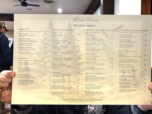 Menu photo 2 Three Pines Bistro & Bar Colfax, CA